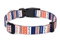 Mihqy Dog Collar with Bohemia Floral Tribal Geometric Patterns - Soft Ethnic Style Collar Adjustable for Small Medium Large Dogs(Color Symbols,M)