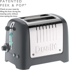 Dualit 2-Slice Toaster – Grey Compact Bread Toaster