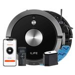 ILIFE A9s Robotic Vacuum Cleaner, Powerful Suction, Customized Schedule Cleaning, Ideal for Hard Floor, Low Pile Carpet, Vacuum and Mop (Black)