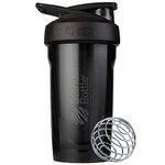 BlenderBottle Strada Shaker Cup Perfect for Protein Shakes and Pre Workout, 700ml, Black