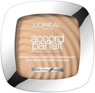 L'Oréal Paris - Poudre Fondante Perfectrice Bienfaisante - Enrichie en Pigments Minéraux & Acide Hyaluronique - Tous les Types de Peaux - Accord Parfait - Teinte : Vanille (2.N) - 9 g