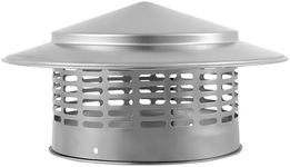 Houseables Chimney Cap 6 Inch, Chimney Cover, Stainless Steel, Round, with Screen, Chimney Rain Cap, Chimney Caps for Outside, Fireplace Chimney Caps, Exterior Roof Vent Cap for Flue, Stove Pipe