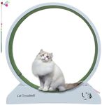 Cat Wheels for Indoor Cats, 31.5'' Cat Exercise Wheel, Cat Wheel with Brake, Removable Running Mat, Easy to Install,Cat Wheel Exerciser for Cat's Fitness & Health,Suitable for Most Cats (Blue)