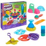 Kinetic Sand Ultimate Sandisfying Set, 2lb of Sand. Pink, Yellow and Teal, 10 Moulds and Tools, Sensory Toys for Kids Ages 7+