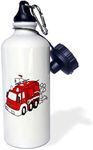 3dRose 7480_1 wb_44878_1 Water Bottle, Aluminum, White