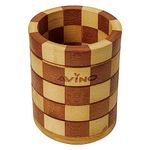 AVINO Multi-Functional Wooden Bamboo Holder - Practical and Durable Desktop Organizer (Pack Of 2)