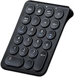 SANWA Bluetooth Numeric Keypad, Rechargeable Wireless Ten Key Number Pad, 22-Key Portable & Slim Financial Accounting Numpad for Laptop Computer, Compatible with MacBook, Windows, Android, iOS, Black