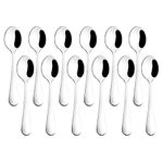 Hiware 4 Inches Demitasse Espresso Spoons, Mini Dessert Spoons, 18/10 Stainless Steel Small Coffee Spoons, Bistro Spoons Tiny Spoons, Set of 12 by Hiware