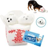 BarkBox 2-in-1 Interactive Plush Puzzle Dog Toys - Squeaky Pet and Puppy Enrichment Toys for Small, Medium, and Large Dogs (Andi's Famous Dumplings, Small Dog)