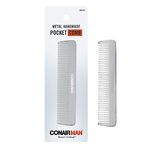 ConairMAN Pocket Comb - Beard comb and hair Comb for Men - Metal Comb Perfect for Everyday Use- Travel Comb - Silver