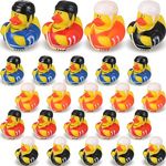 Jexine 24Pcs Hockey Rubber Ducks Sports Rubber Ducks Toys Ducks Gifts Birthday Party Sports Party Decoration Ducks Student Rewards Contest Prizes Bath Toys Ducks Multicolored Ducks Children's Day Gift