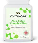 Pharmanostix Aloe Vera Complex Plus- 90 Vegan Capsules -High Strength Aloe Vera 15,000mg- Colon Cleanse and Detox - Natural Herbal Ingredients Including AlfaAlfa, Ginger and Wild Yam-UK Made