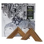 Tapeera Wooden Triangle Vinyl Record Stand Wall Mount - No Drill Wooden Vinyl Record Holder Accessories - Vinyl Record Display LP Floating Shelf - Album Frame For Vinyl Record No Screw (2 Stands)