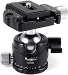 HUNTPAL Tripod Ball Head Mount for Rifle Shooting Sticks Stands Gun Rest, Arca Swiss Plate with 1/4" Screw, 3/8" Thread Mount Low Gravity Metal 28mm Diameter Ball 360° Panorama Rotation Ballhead