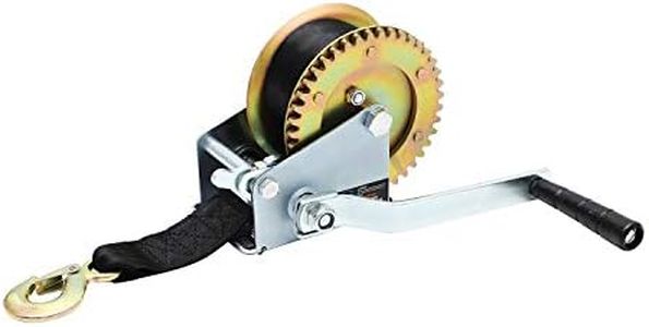 KATSU Heavy Duty Hand Winch, 630KG 1388LB Boat Tailer Winch with 8m Webbing Strap for Caravan Marine Truck SUV ATV UTV 325924