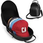 Livelab Hat Travel Case, Hard Hat Case for Baseball Caps, Hat Storage for Travel with Carrying Handle & Shoulder Strap, Hat Organizer Protects Up to 6 Hats, Perfect for Travel & Home Storage - Black