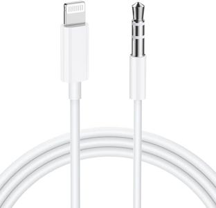 iSkey Aux Cord Compatible with iPhone, 3.5mm Aux Cable for Car Compatible with iPhone 8/7/11/XS/XR/X/iPad/iPod for Car/Home Stereo, Speaker, Headphone, Support All iOS Version - 3.3ft White