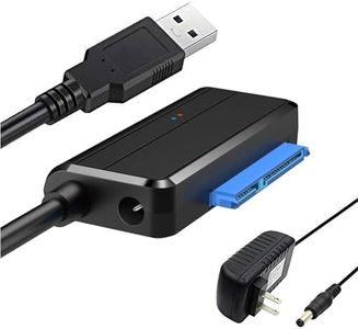 EYOOLD USB 3.0 to SATA Hard Drive Adapter External Converter for 2.5" 3.5" SATA HDD SSD w/12V Power Adapter, 5Gbps, Support 6TB