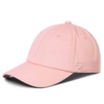 Baseball Cap Summer Polo Dad Hat Mens Outdoor Running Sports Hats Cool UV Sun Caps Light Breathable Cotton Blank Soft Unstructured Trucker Hat for Men Women Girls Unisex Plain washed Red Gift Pink