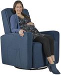 Evolur Holland Upholstered Plush Seating Glider Swivel, Glider Chair for Nursery in Navy, Modern Nursery Glider, Tool-Free Assembly, Easy to Clean, Environmentally Conscious Glider