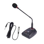 MX Gooseneck Microphone, Condenser Mic 15 INCH with Volume Control with Bell Button Conference mic for Meetings, Conference, Studio Audio Recording, Desk Microphone Other Occasions.