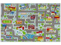 Capslpad Kids Rug Educational Kids Play Area Rug 6'6" x 5'0" Traffic Road Cars Rug Play Mat for Kids Toy Large Learning Nursery Rug Kids Car Carpet for Playroom Children Bedroom Classroom Decor