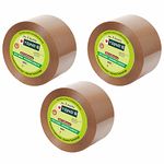 YAJNAS 48mm x 100 Meters, Pack of 3, Brown BOPP Tape Self Adhesive High-Strength Packing Tape Rolls, Packaging Tape | Brown Cello Tape | e Commerce Packaging Tape for Home, Office use & Box Packaging