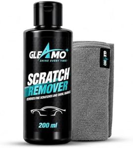 GLEAMO Car Scratch Remover with Premium Microfiber Cleaning Cloth | Scratch Removal Cream for Cars & Bikes | Removes Light Scratches | DIY Car Detailing Kit for Gloss Finish & Exterior Care