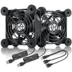 upHere USB Computer Fan Black,Dual 80mm Fan,3 Adjustable Speeds Silent Fan for Computer Cases Computer Cabinet PlayStation Xbox Cooling,U804