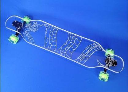 GHOST BOARDS Clear Longboard Skateboard - Transparent Acrylic Long Boards with Light-Up LED Wheels for Smooth Rides - Ride The Streets in Style with Longboard Built for Beginners & Pros Alike