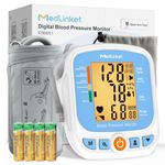 MED LINKET ESM201 Electric Blood Pressure Monitors for Home Use, CE Approved MHRA Registered Digital Upper Arm BP Machine,22-42cm Comfortable Large BP Cuff, Average BP and Irregular Heartbeat Detector