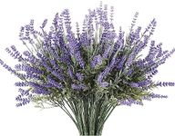 Butterfly Craze Artificial Lavender Plant 4-Piece Bundle – Lifelike Faux Silk Flowers for Weddings, Crafting, Kitchen Decor or Rustic Home Decor – Indoor/Outdoor Use