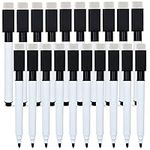 Dry Erase Markers 20 White Board Markers Dry Erase with Magnetic and Eraser Black Whiteboard Marker for Classroom Office School Teacher Supplies