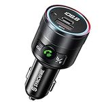 SYNCWIRE 5.1 Bluetooth Car Adapter FM Transmitter - 38W PD & QC 3.0 Fast Car Charger Bluetooth FM Wireless Radio Adapter Car Kit, Hands-Free Calling, Support USB Disk