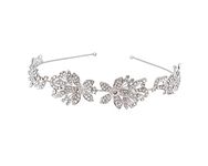 Vogue Hair Accessories Metal Silver Hairband Wedding Party Fancy Bridal Hairband Headband Hair Accessories for Women And Girls (Silver_Floral01)