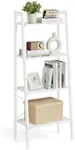 VASAGLE Ladder Shelf, 4-Tier Bookshelf, Storage Rack, Bookcase with Steel Frame, for Living Room, Home Office, Kitchen, Bedroom, Industrial Style, Maple White and Pearl White ULLS044W44