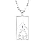 GAUEIOUR CR7 Football Star Pendant Necklace,Fashion Champions League Stainless Steel Label Necklace, Sports Trend Commemorative Necklace, Unisex Version, Jewelry Gift for Fans