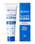 Grahams Natural Face & Eyelid Eczema Cream - Face Cream for Eczema, Dermatitis & Itch Relief - with Colloidal Oatmeal for Dry Skin, Redness & Inflammation - Hypoallergenic & Steroid-Free, 100g