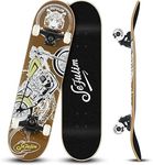 Sefulim 31 x 8 Inch Complete Skateboard 7 Layer Canadian Maple Double Kick Deck Concave Cruiser Trick Skateboard for Boys Girls Teens Adults Beginner（Motorcycle）