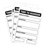 Time to Reorder Tags,2.5x3.5 Inch Warehouse Inventory Card for Business Inventory Management,100 Pcs Per Pack