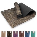 Myga Jute Yoga Mat - Non Slip Exercise Mat for Yoga, Pilates, Meditation and Fitness - Eco Friendly Yoga Mat for Men and Women - Ideal for Home, Gym & Travel - Black