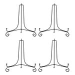 (4 Pack) Iron Display Stand, Black Iron Easel Plate Display Photo Holder Stand, Displays Picture Frames,Decorative Plates and Art 10 Inch