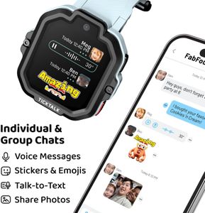 TickTalk5 Kids Smart Watch with GPS Tracker, Video Calling, 4G, Ages 3-12