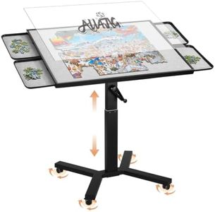 ALL4JIG 1500 Pieces Metal Jigsaw Puzzle Table, 24.92"x33.43", Tilting&Rotating Jigsaw Puzzle Board with 4 Drawers&Cover, Adjustable Height Puzzle Table with Hand Crank, for Lego Building, Gift for Mom