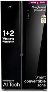 Godrej 600L 3Star | 1+2 Year Additional Warranty | Smart Convertible Zones | Toughened Glass Door | Frost Free Inverter Side By Side Refrigerator (2025 Model, RS EONVELVET 600C RIT BK GL, Black Glass)
