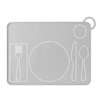 Kids Silicone Montessori Placemat for Toddlers | Children Plate Mat for Dining Table Setting | by Fire Rooster Kids (Grey, 1)