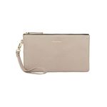 Doris&Jacky Goatskin Leather Wristlet Clutch Wallet Cute Small Pouch Bag With Strap