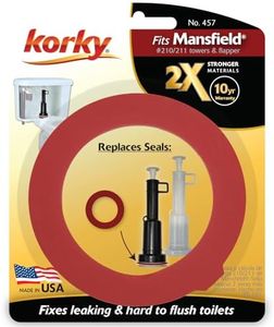 Korky 457 2X Long Life Seal Fits Mansfield 210 and 211 Fixes Leaking Tower Style Valves and Hard-to-Flush Toilets-Easy to Install-Made in USA, Red