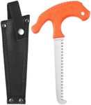 Ceoighe Compact Bone Saw for Hunting, Stainless Steel Sawtooth Blade, Ergonomic T Non Slip Handle, Meat Saw for Camping, Hunting, Outdoor Processing and Hiking with Sheath