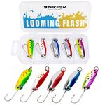 THKFISH Fishing Lures Trout Lures Fishing Spoons Lures for Trout Pike Bass Crappie Walleye Color A Single Hook-1/4oz 5pcs